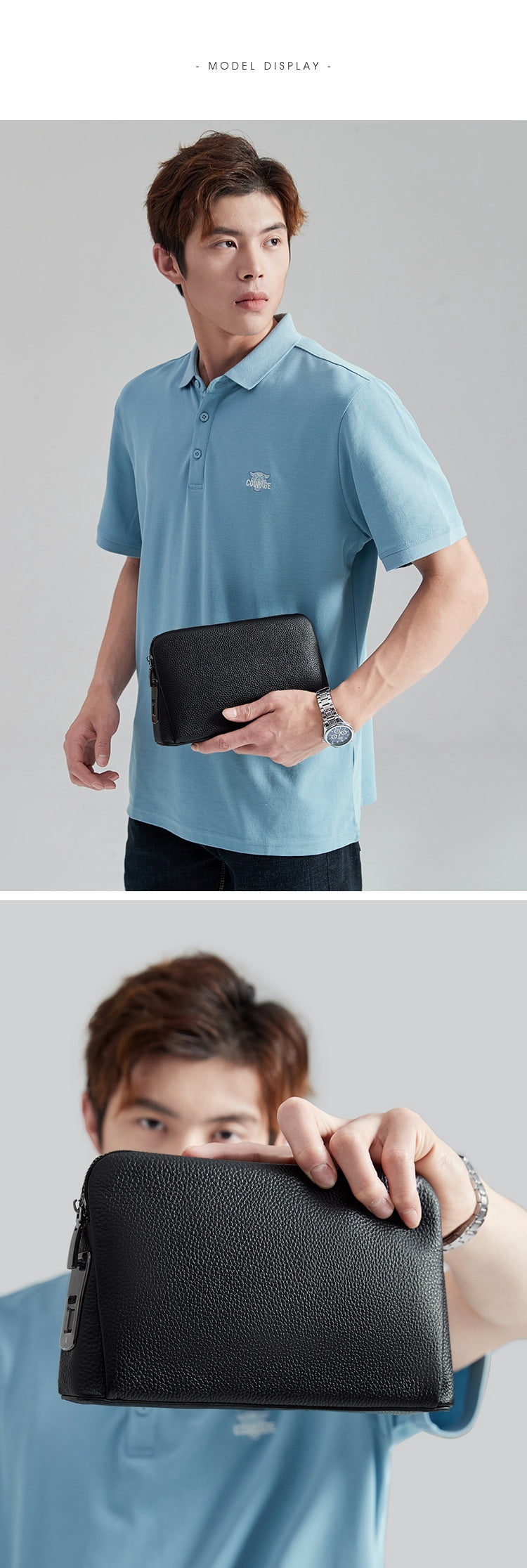 Pochette pour hommes avec serrure à empreinte digitale