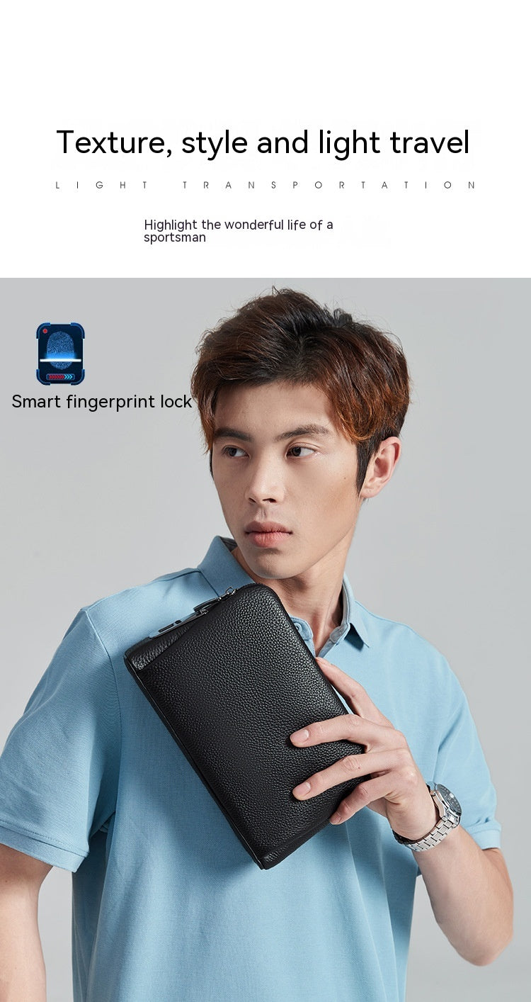 Fingerprint Lock Men's Clutch