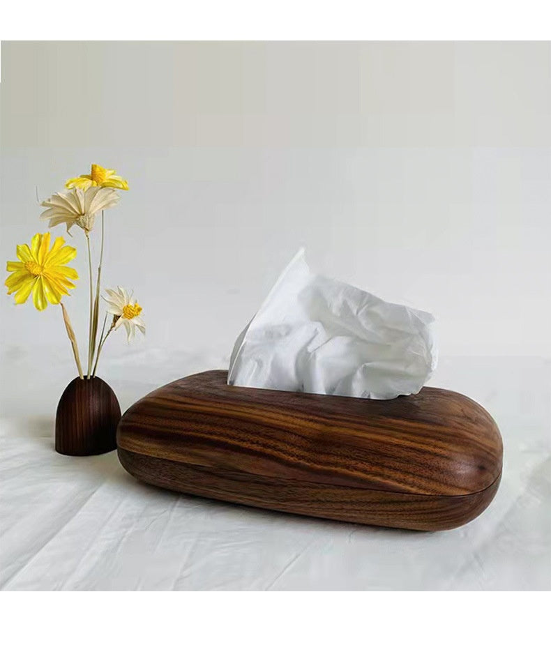 American Black Walnut Simple Rectangular Wooden Tissue Box