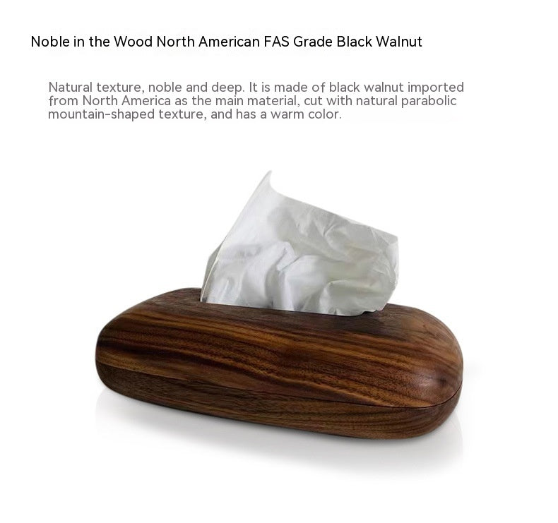 American Black Walnut Simple Rectangular Wooden Tissue Box