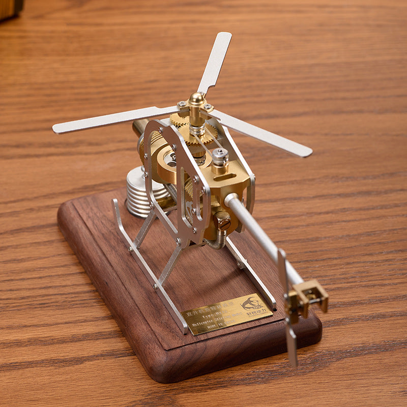 Helicopter Model Miniature Engine Physical Air Energy External Combustion Engine Can Start