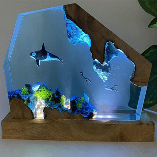 3D Creative Small Night Lamp Marine Animal Whale Resin