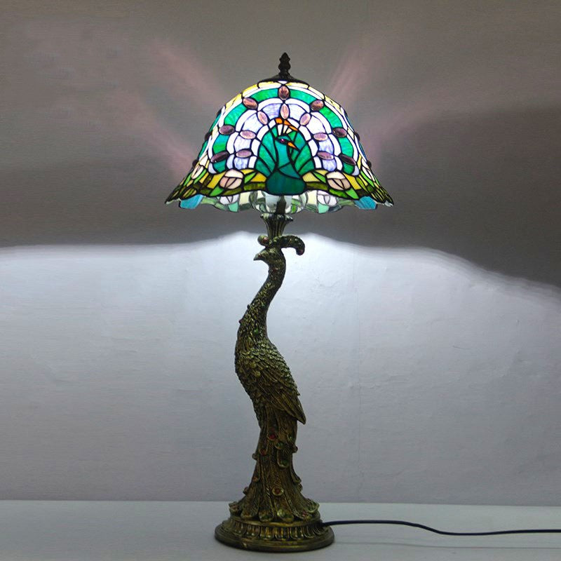 Bedroom Hotel Bedside Peacock Base Table Lamp