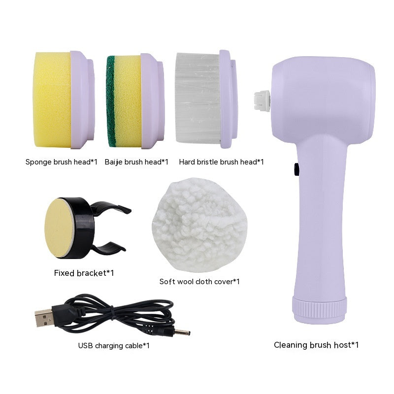 Brosse de nettoyage électrique 4 en 1, épurateur rotatif portatif, brosse de nettoyage électrique sans fil Portable