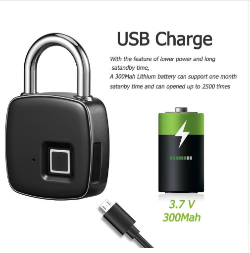 Candado de huella digital cerradura inteligente cerradura de puerta antirrobo candado de puerta exterior cerradura de equipaje candado de huella digital