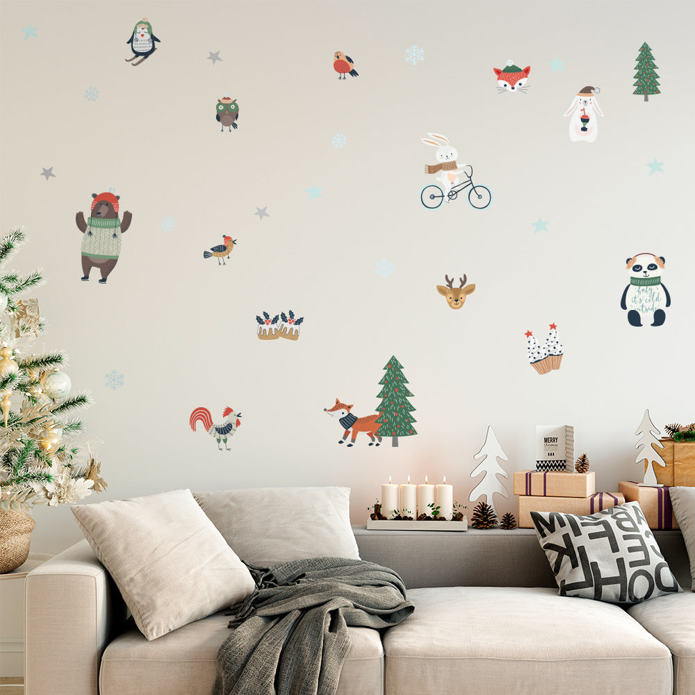 Autocollant mural de décoration de Noël mignon