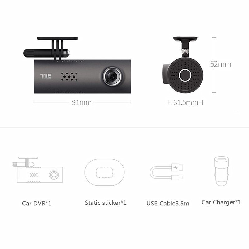 Car Dash Smart WiFi DVR 130 grados cámara inalámbrica 1080P FHD versión nocturna G-Sensor grabadora de conducción