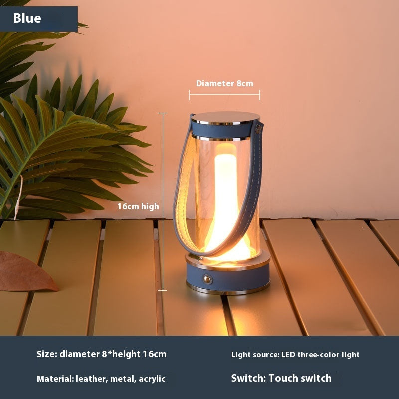 Creative Rechargeable Atmosphere Camping Leather Portable Table Lamp