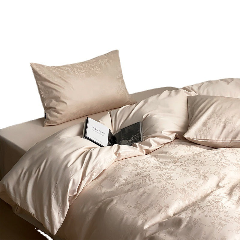 Long Velvet Jacquard Four Piece Pure Cotton Duvet Cover