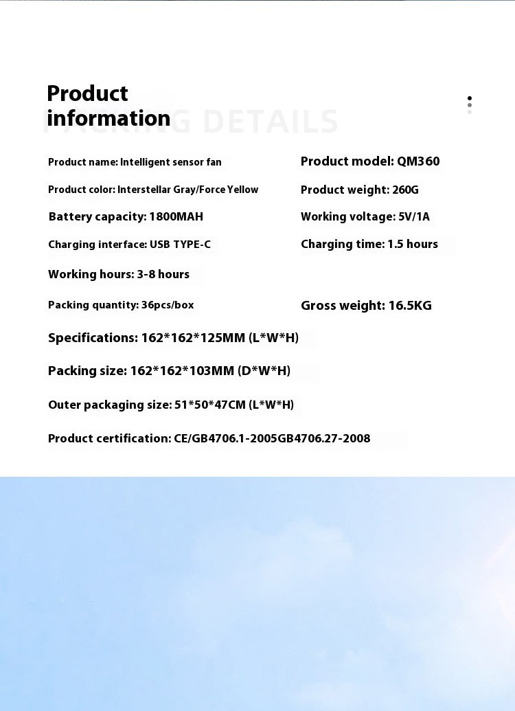 Intelligent Induction Fan Without Button Design