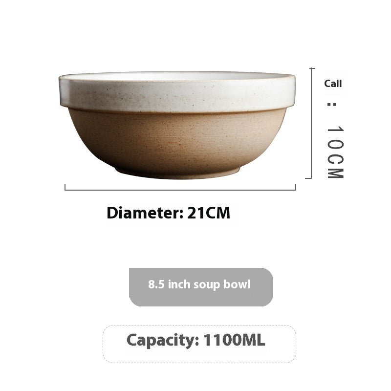 Japanese Fasting Japanese Style Retro Tableware Stoneware Rice Bowl Ramen Bowl