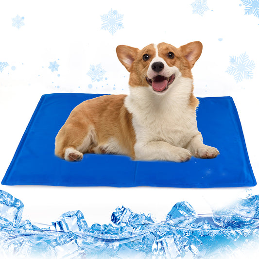 Tapis de refroidissement pour chien, tapis de refroidissement pour animaux de compagnie pour chiens et chats, tapis de refroidissement pour chien activé par pression, pas d'eau ni de réfrigération nécessaire, gel non toxique