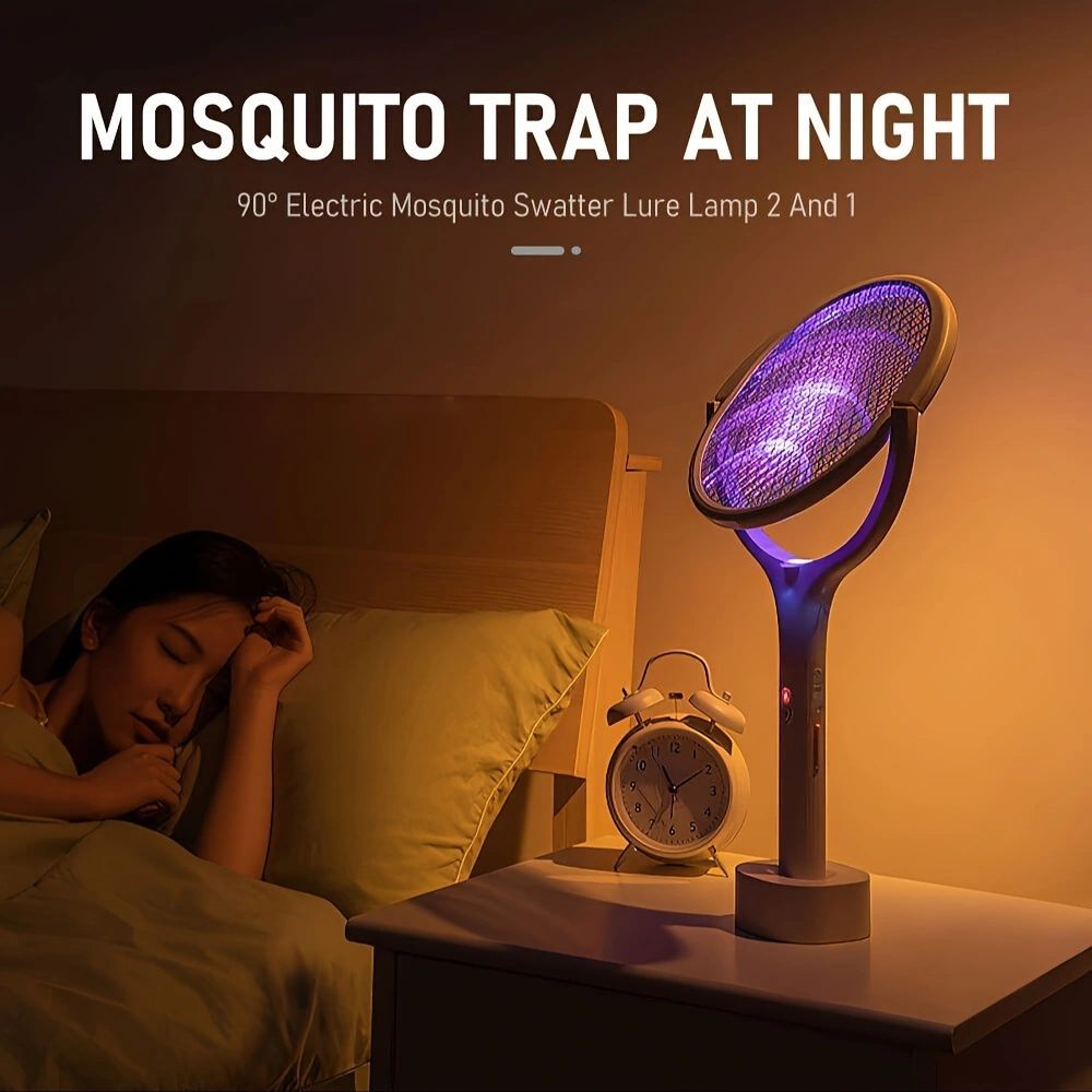 5 In 1 Fast Charging Racket Kill Fly Bug Safety Insulated Battery Powered Lamp ABS Adjustable Electric Mosquito Swatter