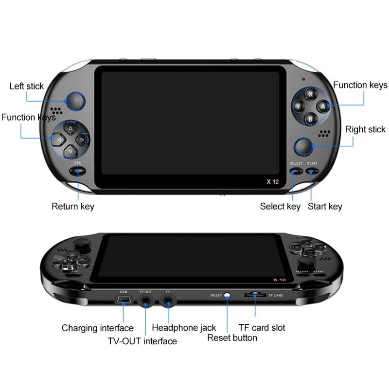 Console de jeu portable X12 version arcade grand écran 8GPSP