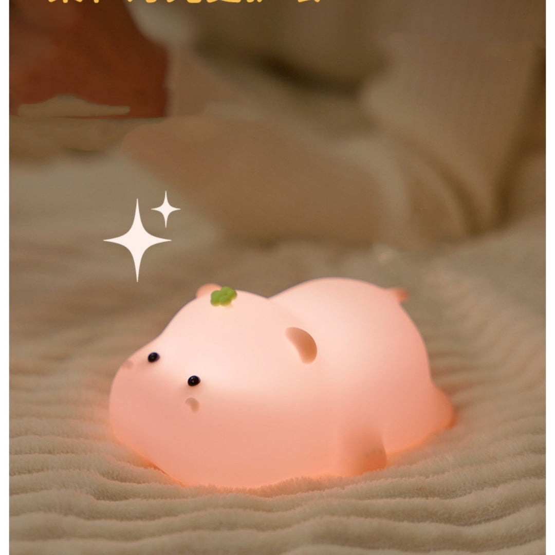 Hippo Silicone Lamp Decompression Night Bedside With Sleeping Light