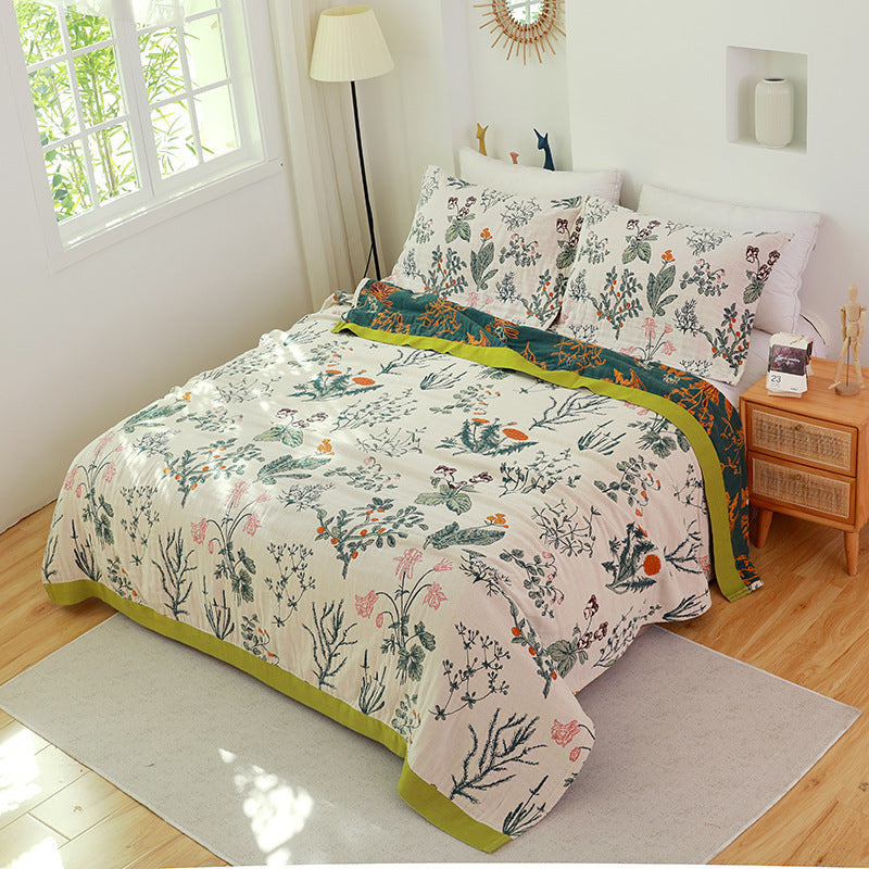 Multi Functional Cotton Gauze Bed Three Piece Set