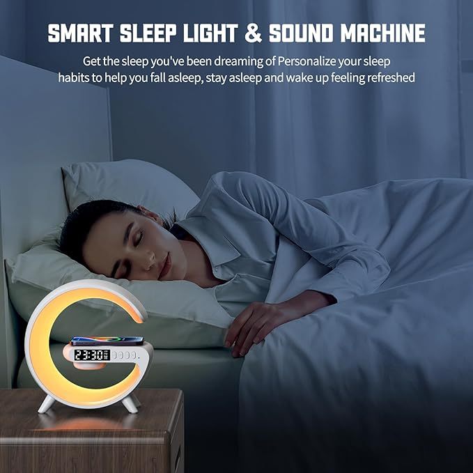 Lampe LED intelligente en forme de G, Bluetooth, chargeur sans fil, lampe d'ambiance, contrôle par application, pour la décoration de la chambre à coucher, nouvelle collection