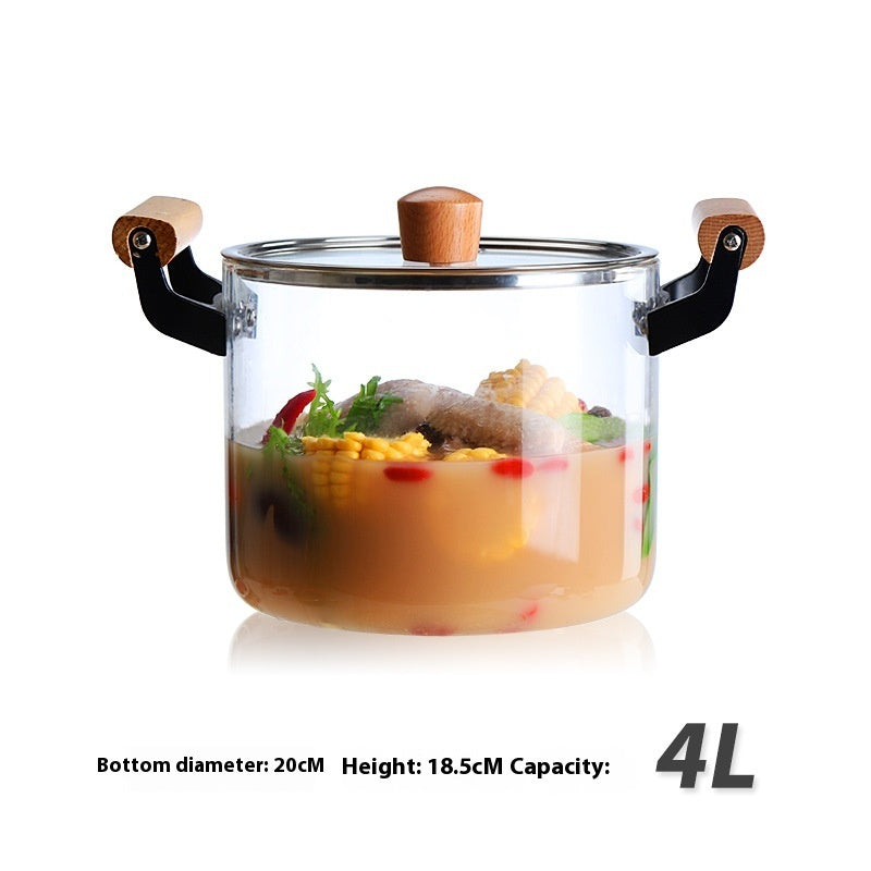 Borosilicate Visions Cookware Pot Binaural Glass