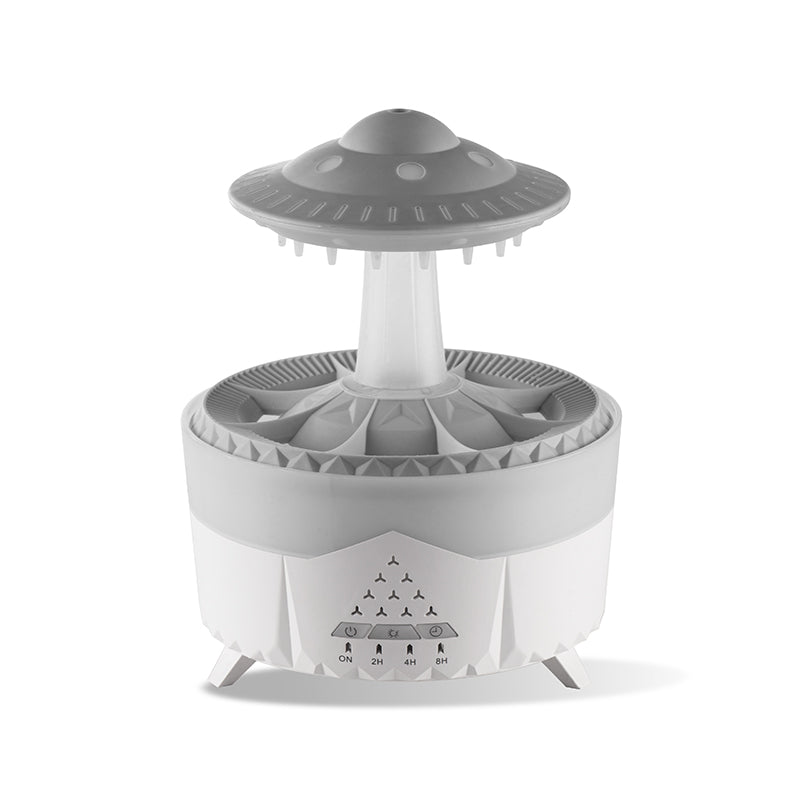 Humidificateur de pluie UFO goutte de pluie aromathérapie goutte d'eau ultrasonique humidificateur de pluie d'air 350 ml 7 couleurs lampe LED diffuseur d'arôme de goutte de pluie