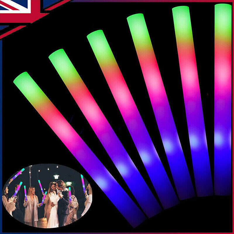 Bâtons de mousse LED multicolores clignotants, 50 à 100 pièces, brillent dans l'obscurité, pour fête, Concert