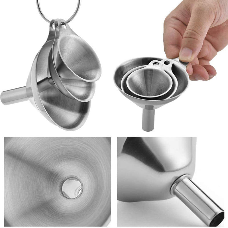 Funnel Household Stainless Steel Large Diameter Kitchen Oil Hopper Suit