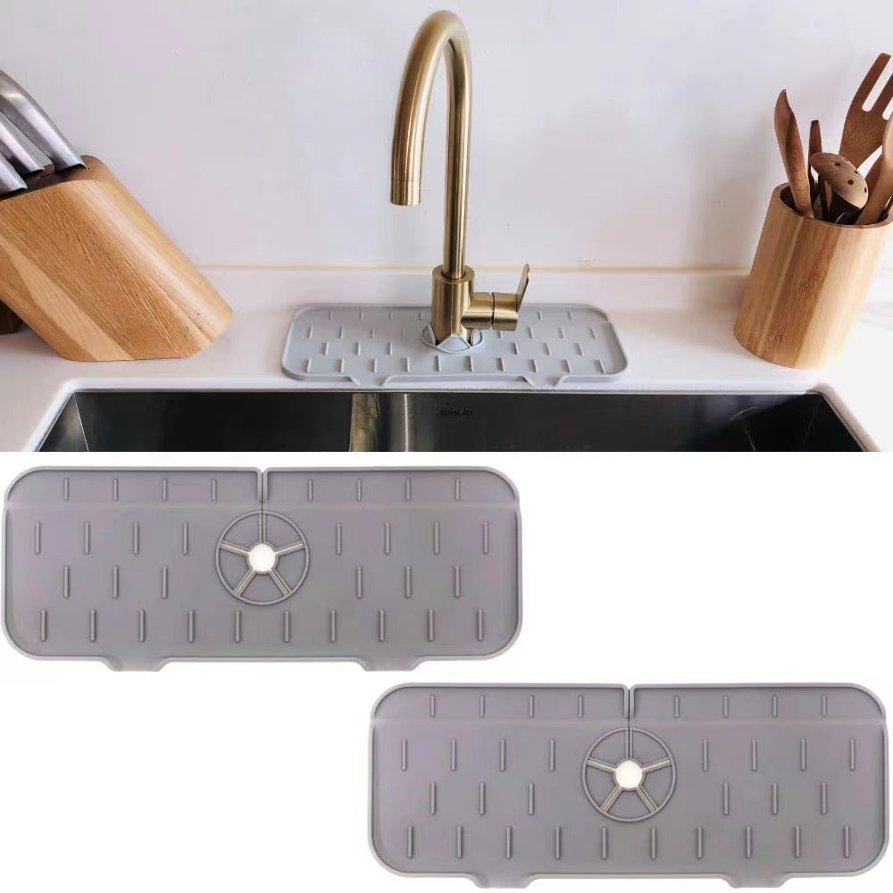 Alfombrilla absorbente para grifo de silicona para cocina, protector contra salpicaduras para fregadero, protector de encimera para baño y cocina