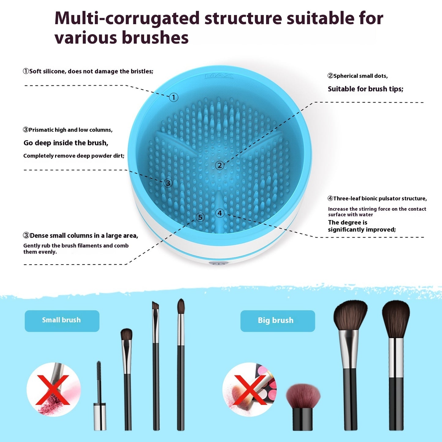 Pinceau de maquillage, dispositif de nettoyage automatique, outils de beauté