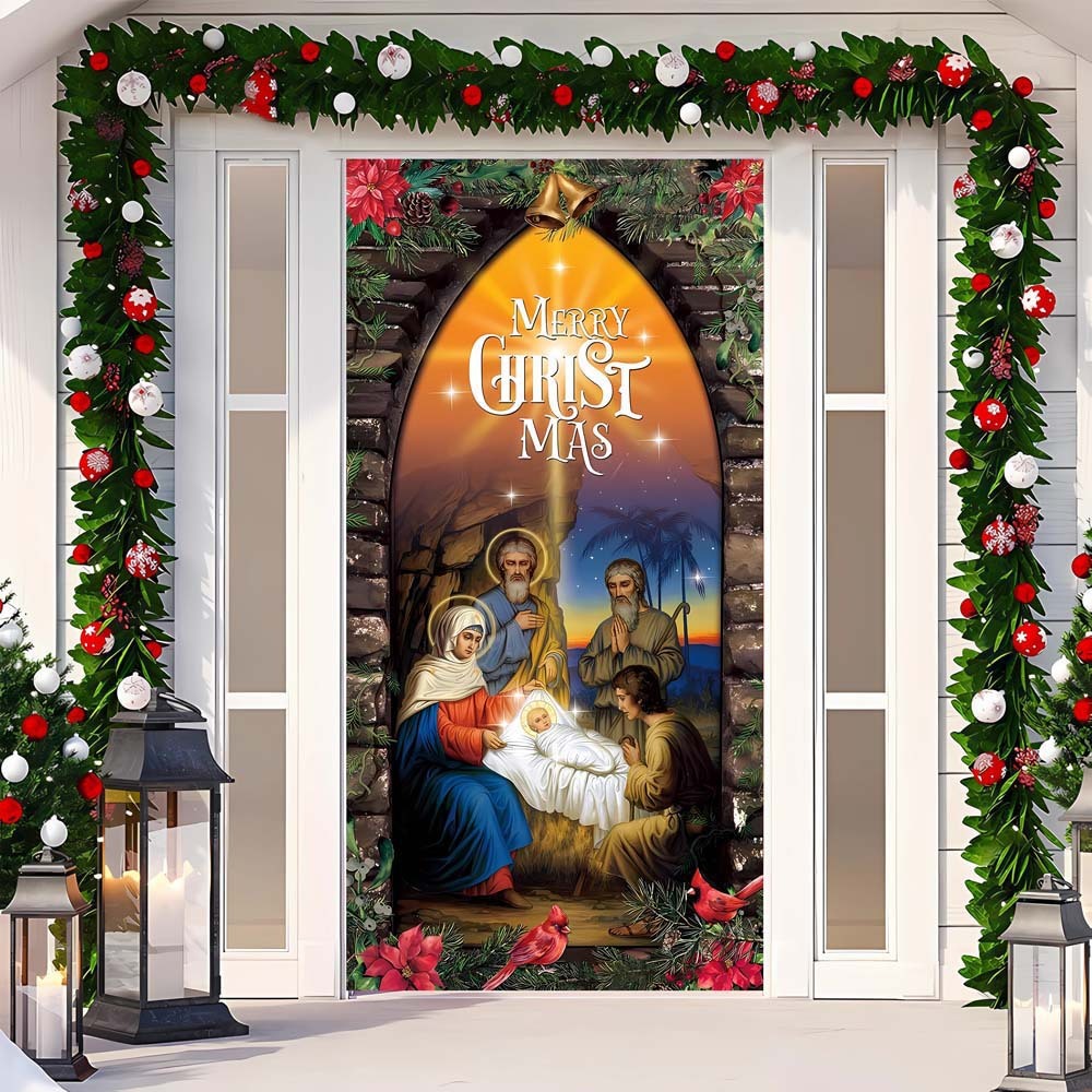 Christmas Curtain Decoration Hanging Cloth Background