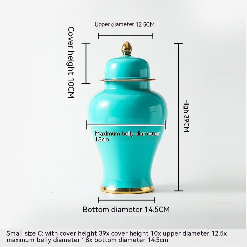 Insert de fleur de vase général doré en céramique