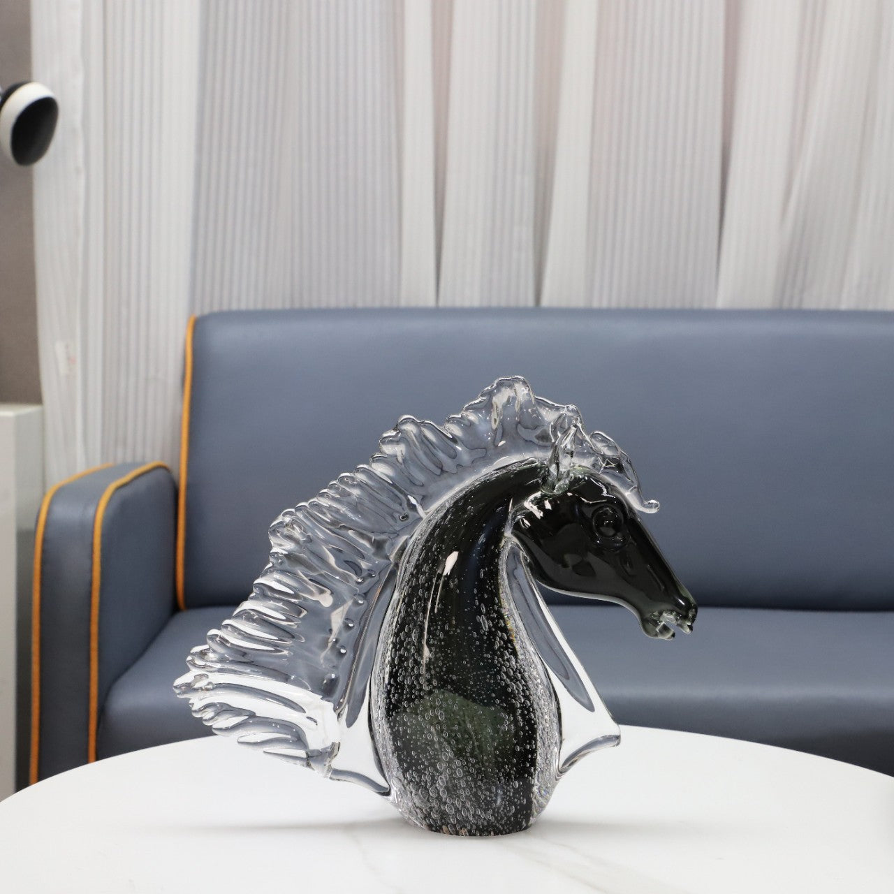 Modern Minimalist Glass Bubble Horse Head Ornaments