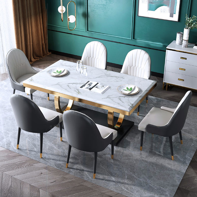 Combinación simple de la mesa de comedor y de la silla de la pizarra del hogar moderno