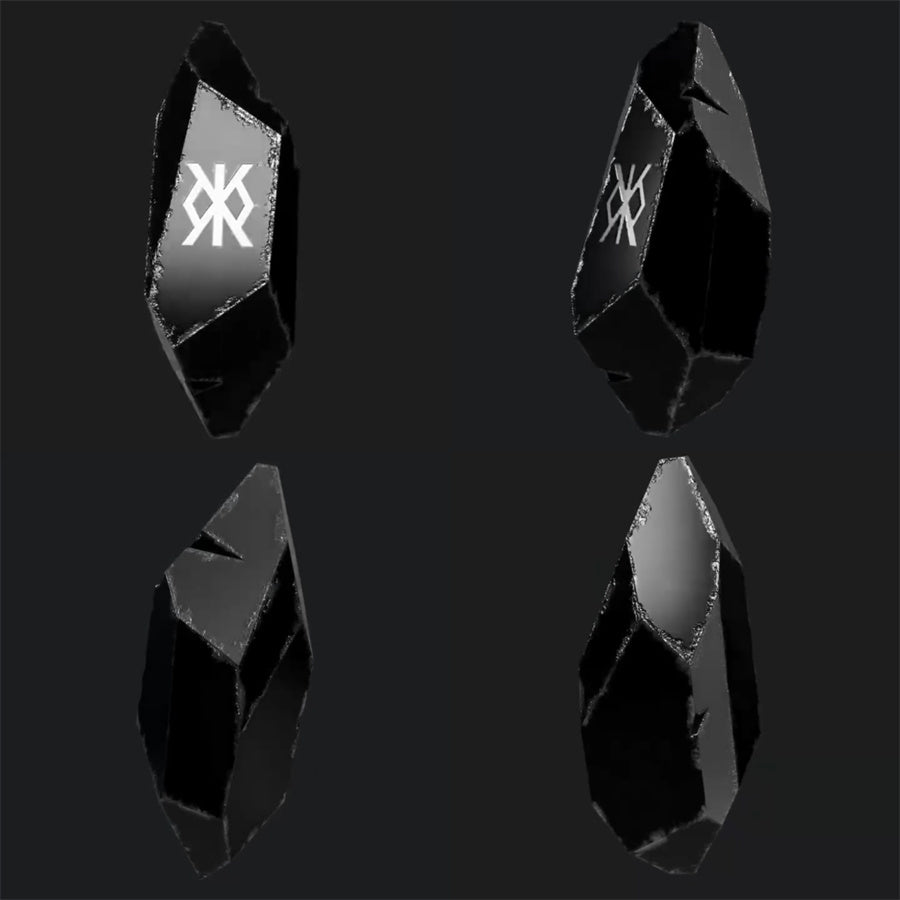 Obsidienne Rune Stone Prop Ornement à collectionner