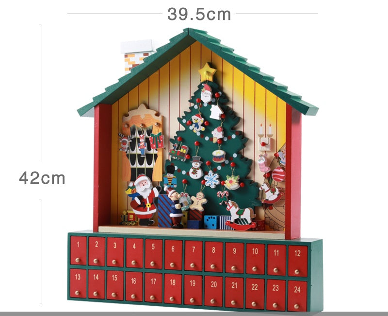 Calendrier de Noël en bois avec décoration 