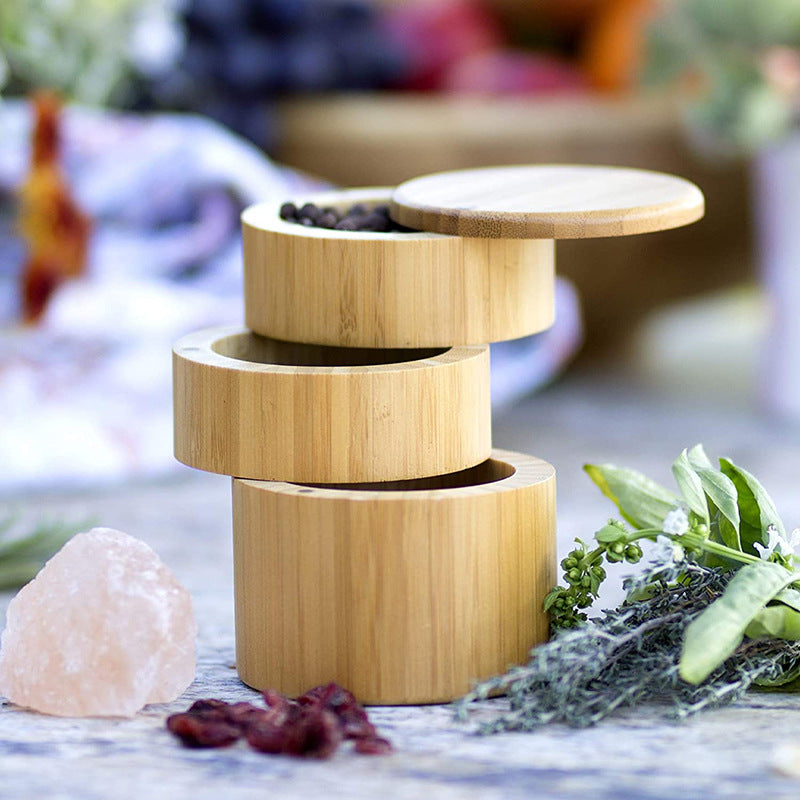 Household Rotary Salt Shaker Flip-top Spice Box