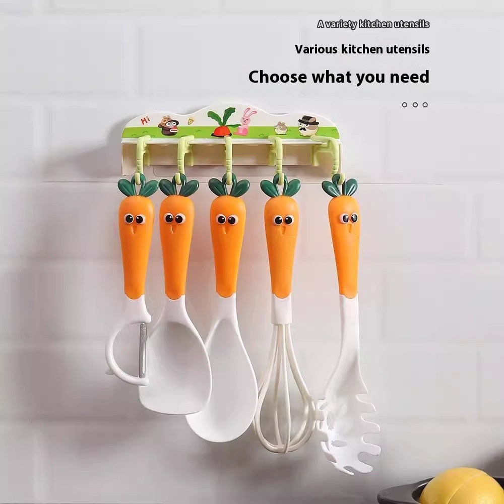 Ensemble d'ustensiles de cuisine Carrot avec crochet de rangement