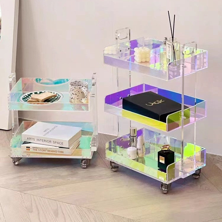 Acrylic Transparent Color Removable Tea Table Trolley