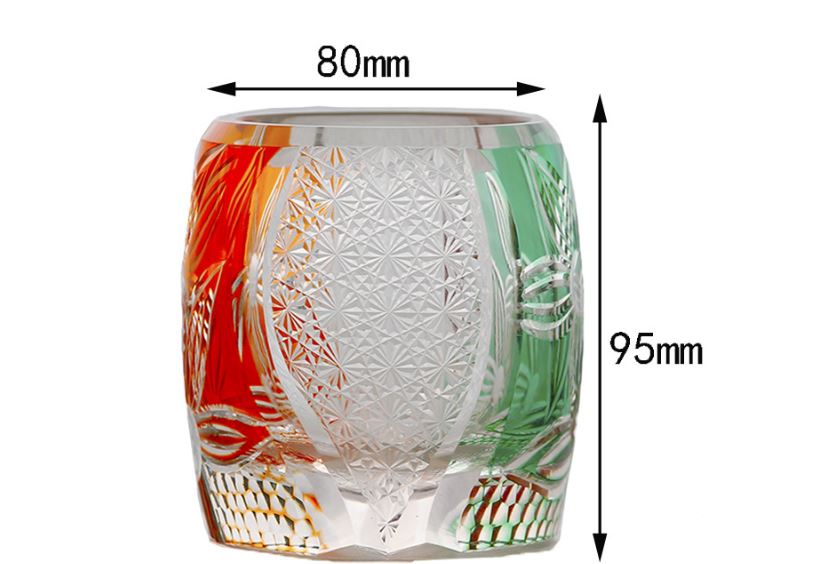 Vaso de whisky de cristal tallado a mano, corte Edo de estilo japonés, Retro de lujo suave