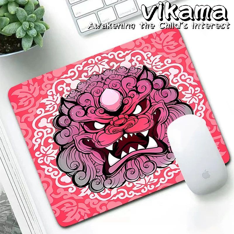 Chinese Waking Lion Style Diatomite Mouse Pad, Personal Use Gaming Chicken CS-GO Pad Bottom Non-slip Washable Rubber Pad