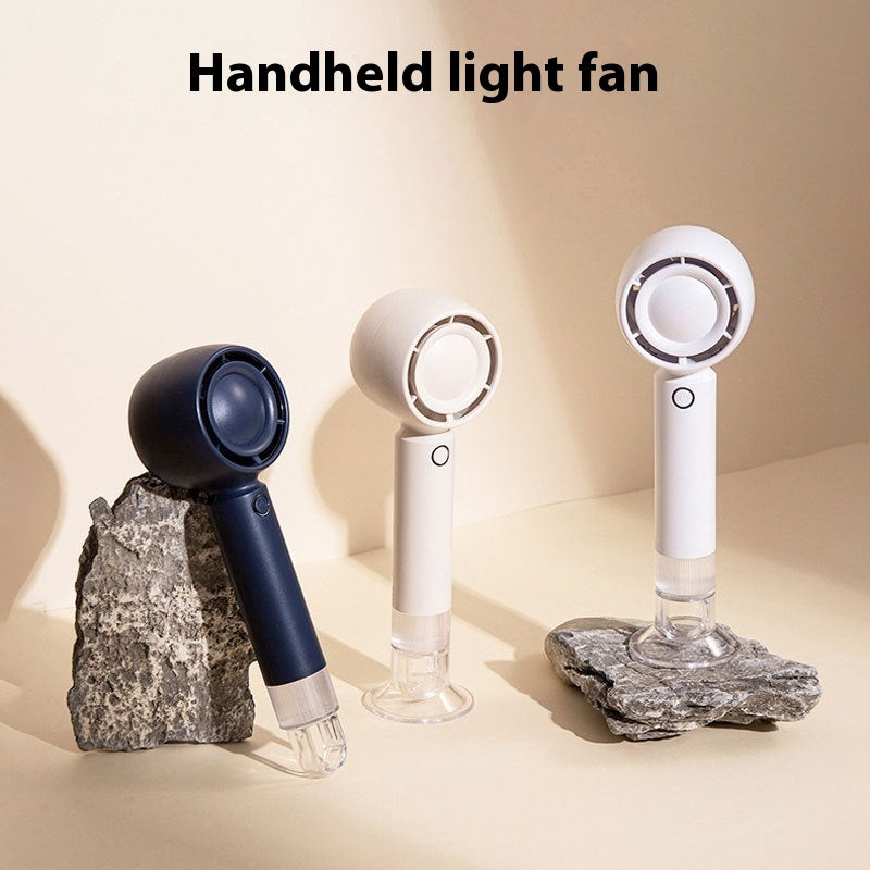 Handheld Fan With Light Portable Outdoor With Base