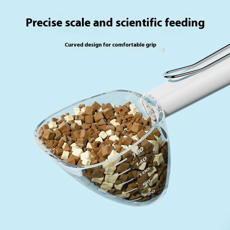 Transparent And Graduated Measuring Pet Food Spoon