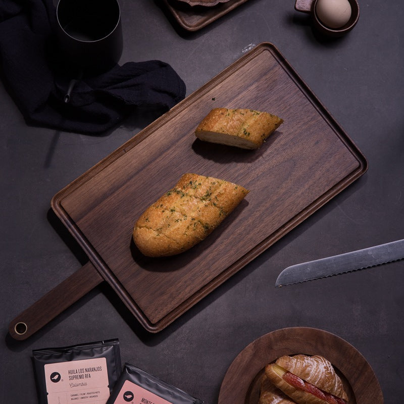 Planche à découper en bois, planche à pain, planche à découper de cuisine avec rainure, ne déborde pas de jus