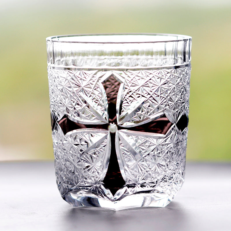 Vaso de cristal de whisky tallado a mano de moda