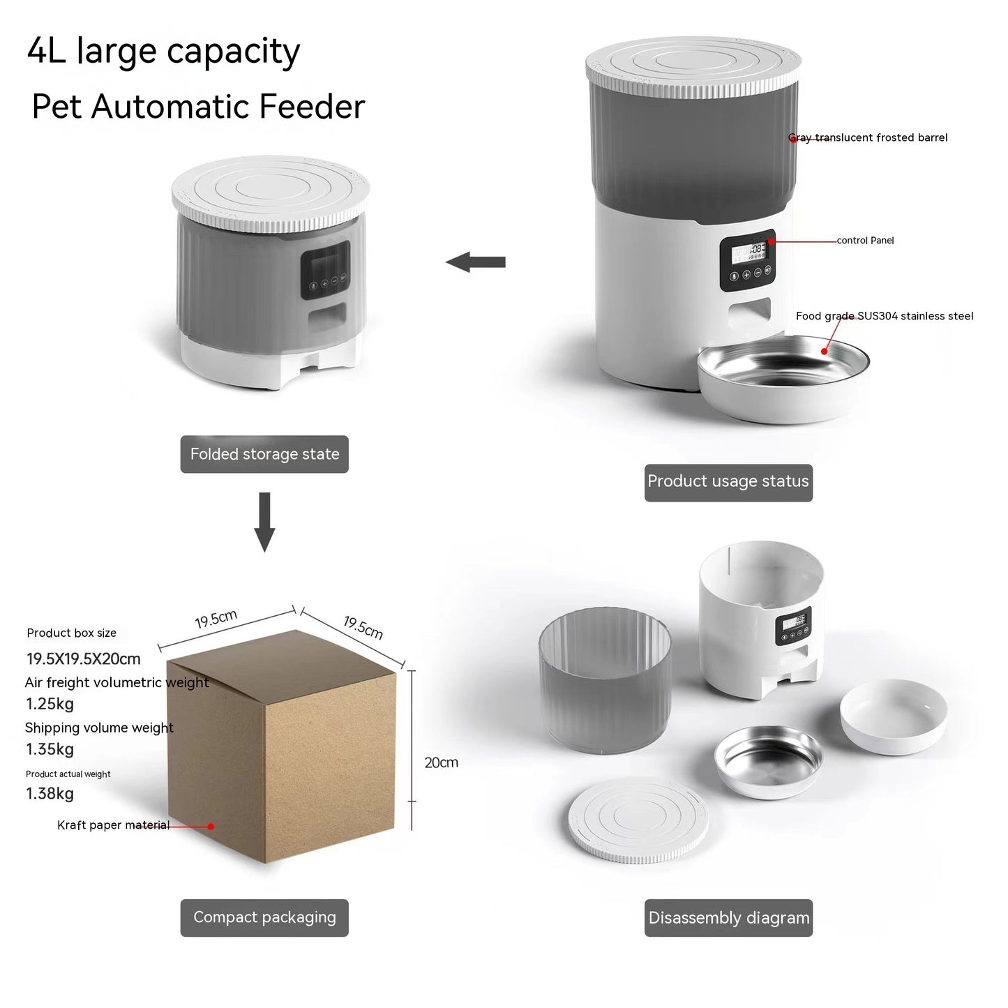 Alimentador automático para mascotas Cat Smart Dog