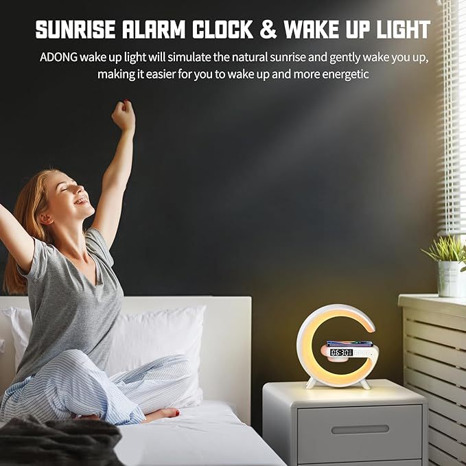 Lampe LED intelligente en forme de G, Bluetooth, chargeur sans fil, lampe d'ambiance, contrôle par application, pour la décoration de la chambre à coucher, nouvelle collection