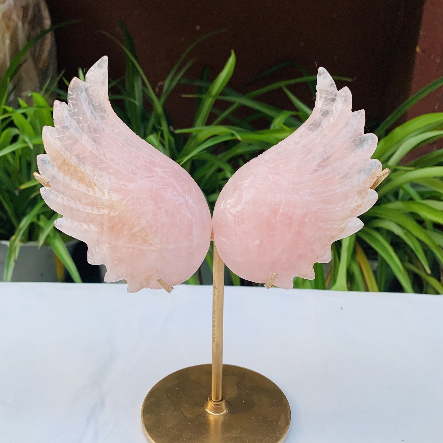 Angel Wings Carved Crystal Ornaments