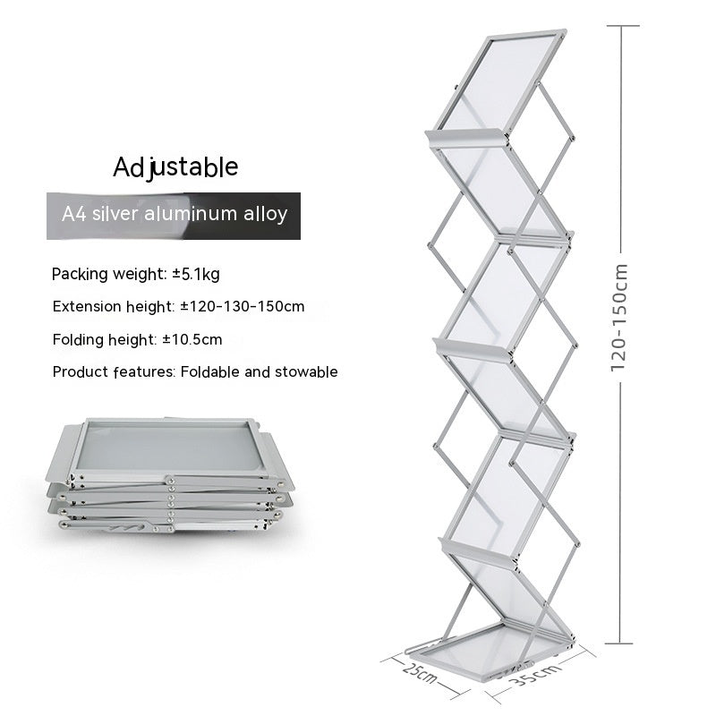 A4 Aluminum Alloy Folding Data Frame Storage Floor