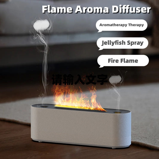 Humidificateur d'air à flamme ultrasonique 7 couleurs, diffuseur d'arôme LED, brumisateur d'huile essentielle, parfum de pièce, décoration de bureau et de maison