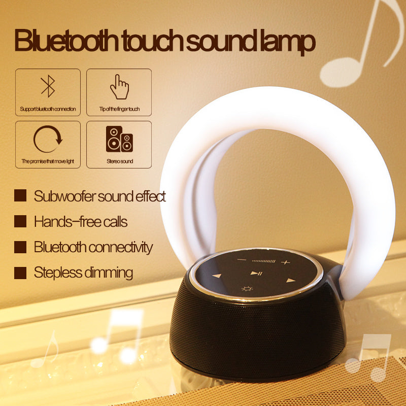 Lampe de bureau LED créative avec caisson de basses Bluetooth et haut-parleur stéréo, intensité réglable en continu, pliable, tactile, veilleuse d'ambiance