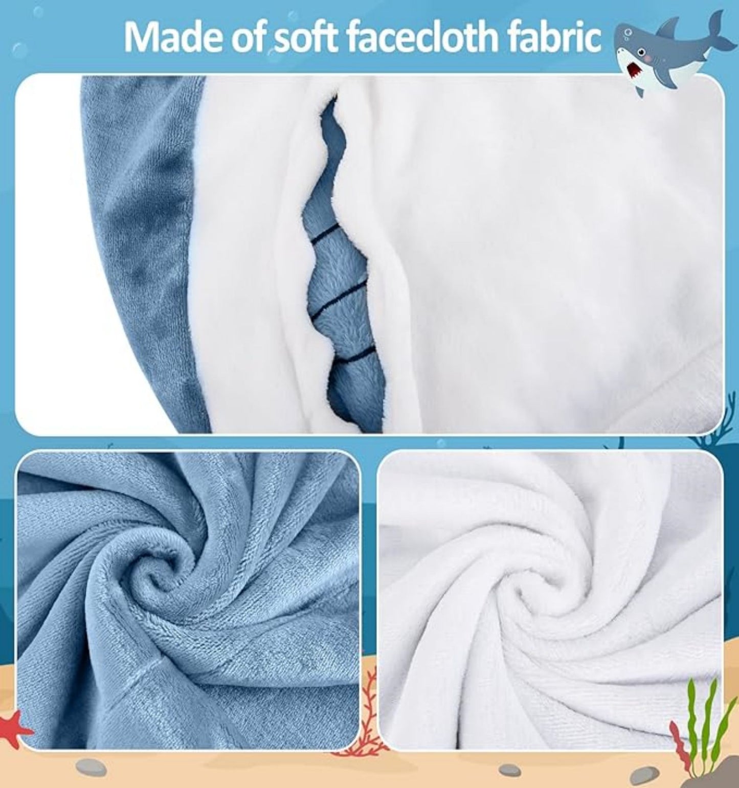 Ambitelligence Shark Blanket Sudadera con Capucha Mono para Adultos y niños, Acogedor Saco de Dormir de tiburón con Disfraz de Franela