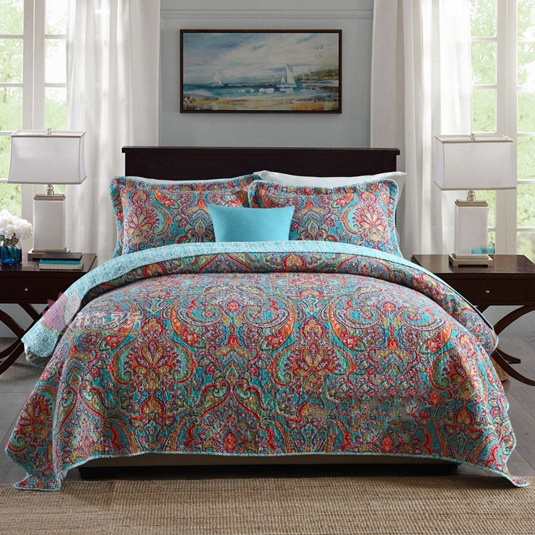 Bedspread Pure Cotton Summer Cooling Duvet Airable Cover Bed Three-piece Set